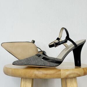 Anne Klein Plaid Houndstooth Point Toe Heels Pumps Size 8